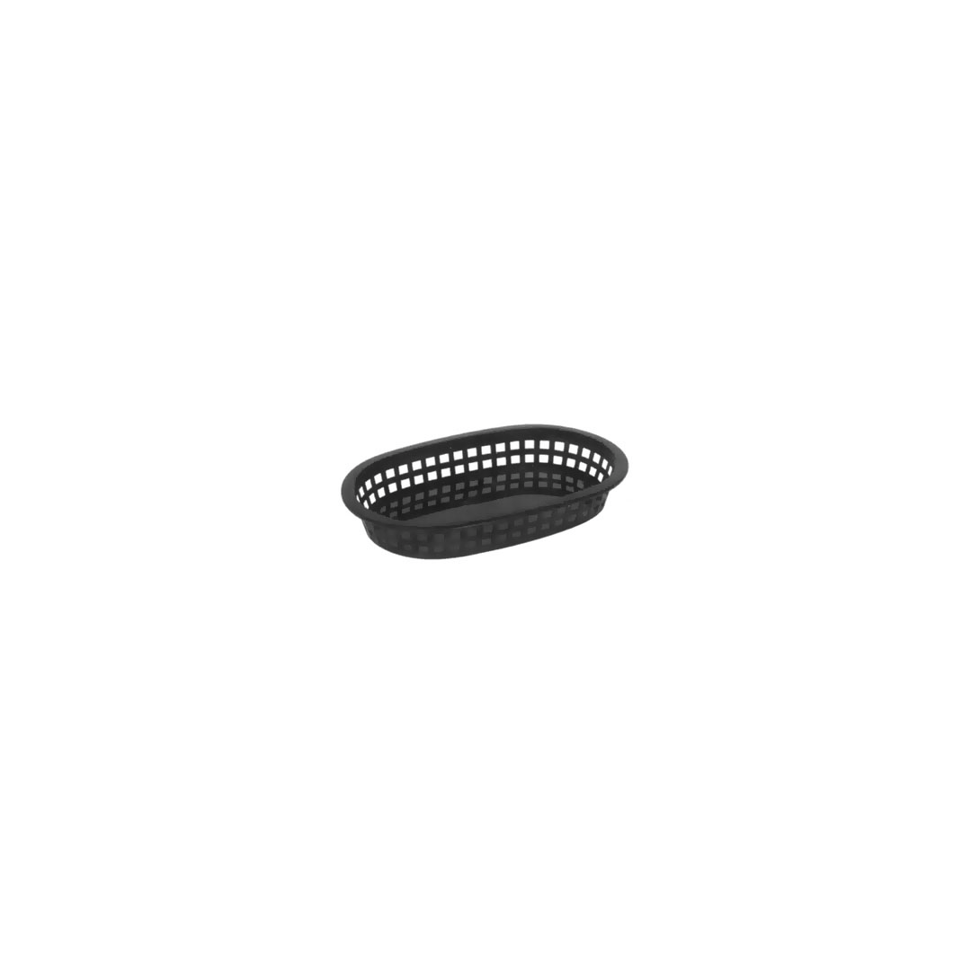 10.5" x 7" Oval Polyethylene Basket - Black