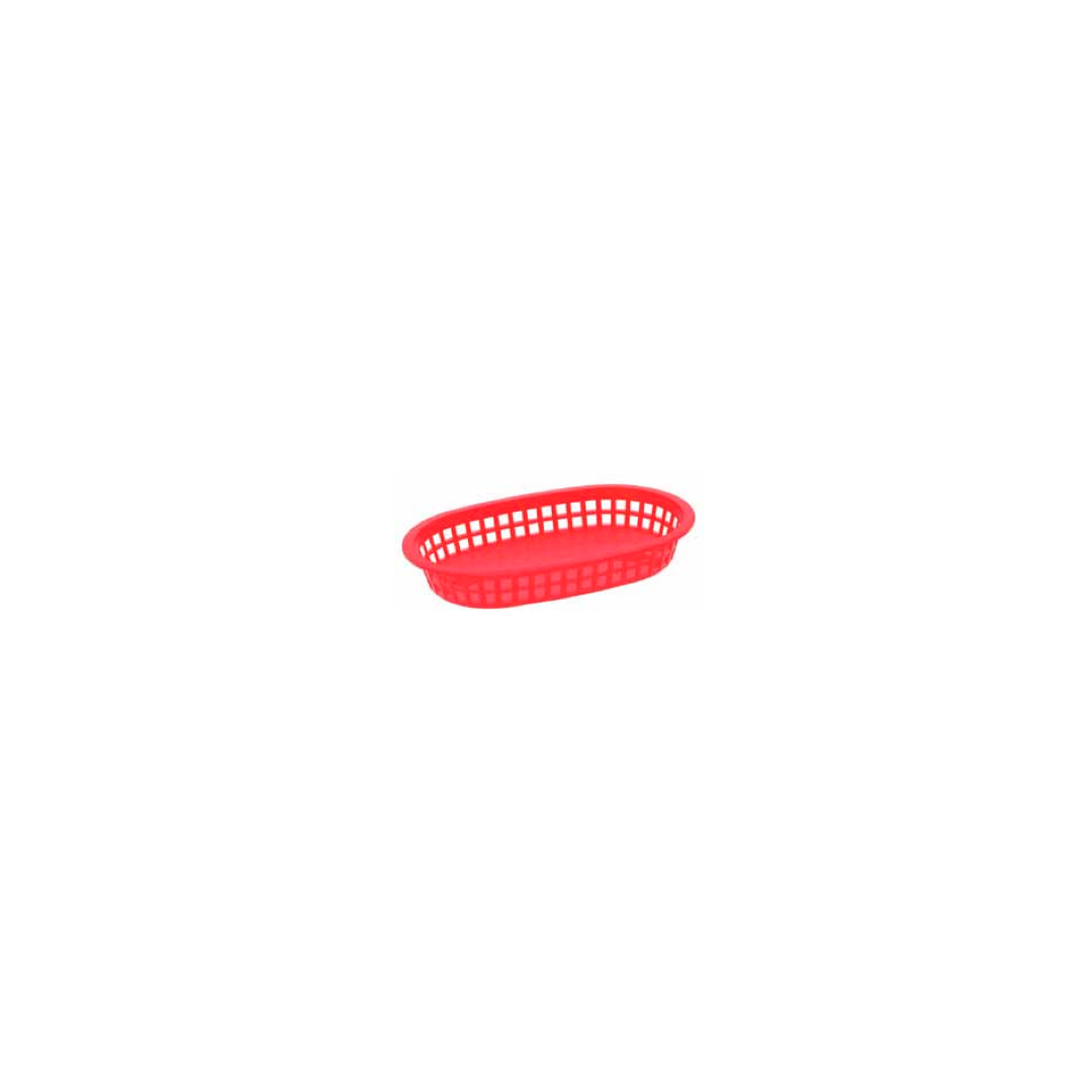 10.5" x 7" Oval Polyethylene Basket - Red