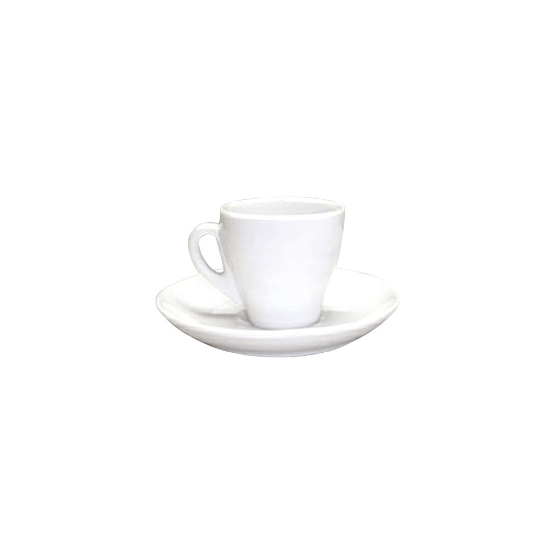 Set of Six 3 oz Porcelain Cups with Saucers