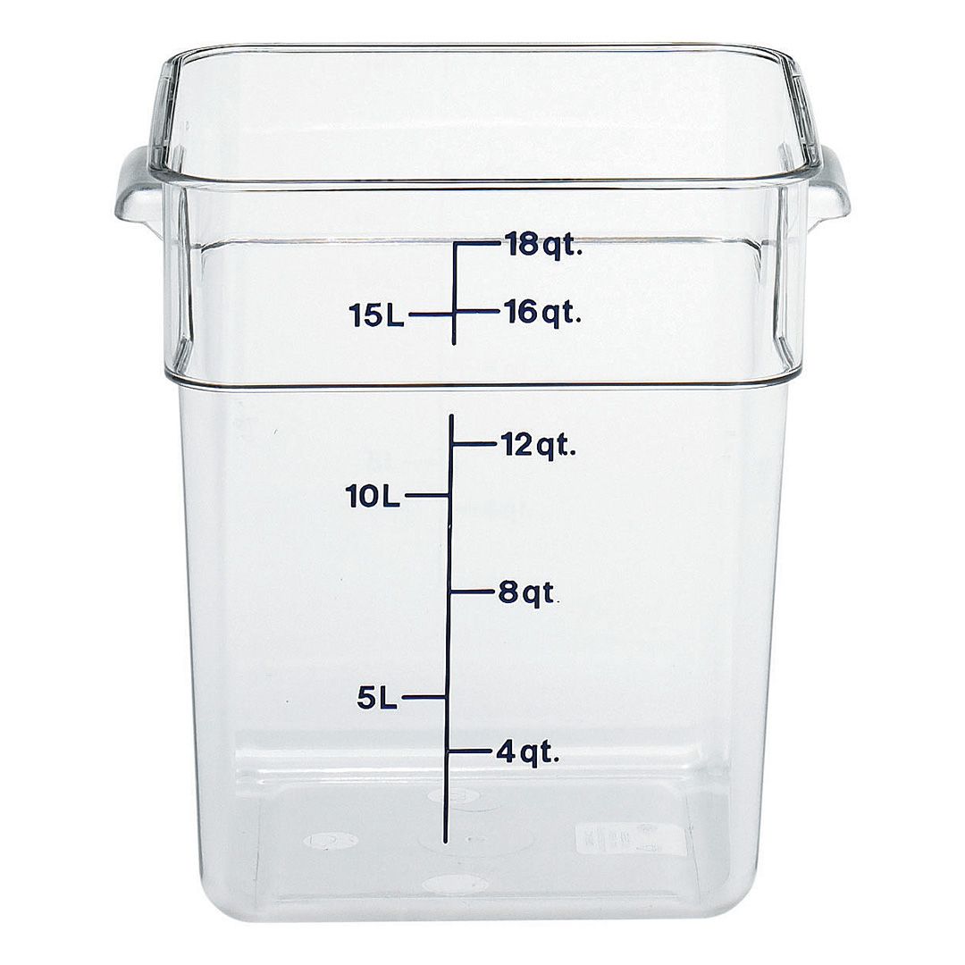 17.2 L Square Graduated Container - Clear