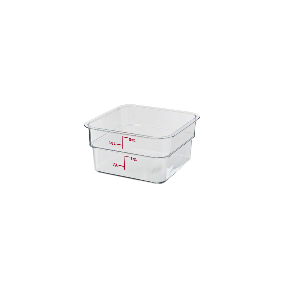1.9 L Square Graduated Container - Clear