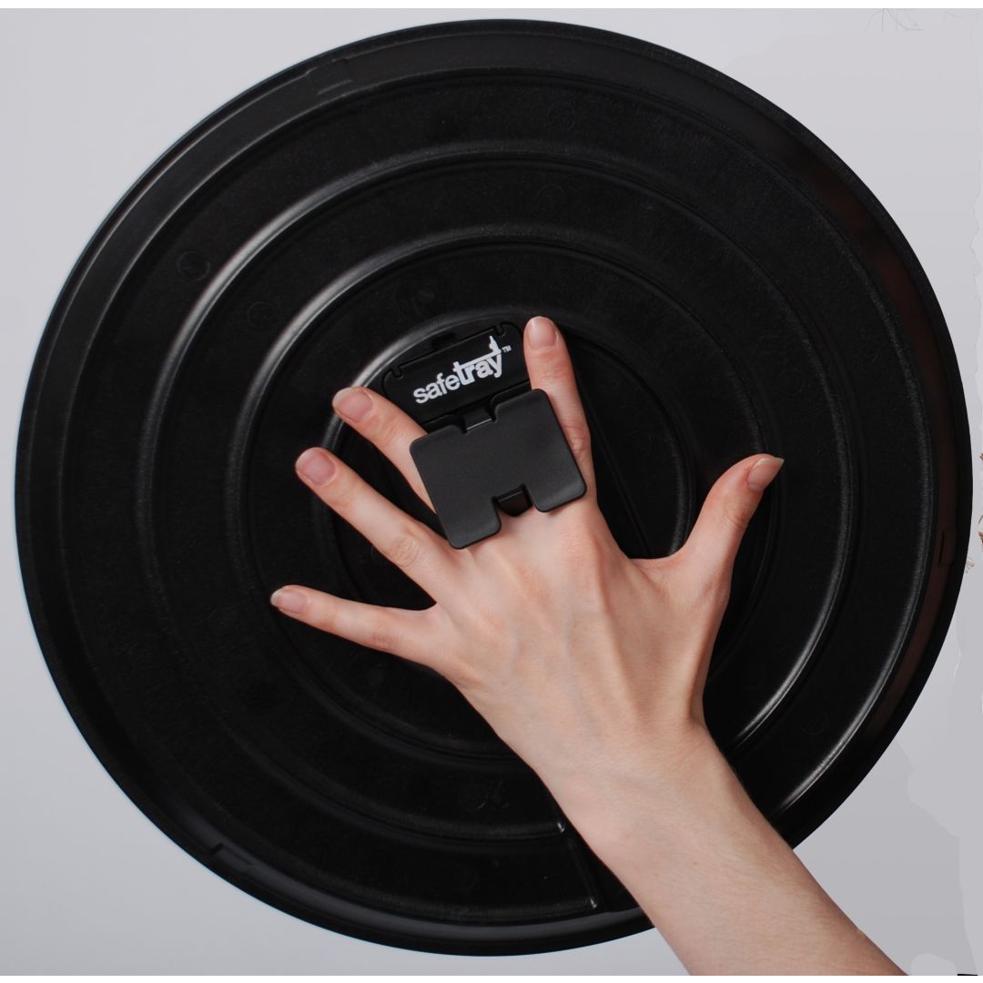 14" Safetray Round Serving Tray - Black