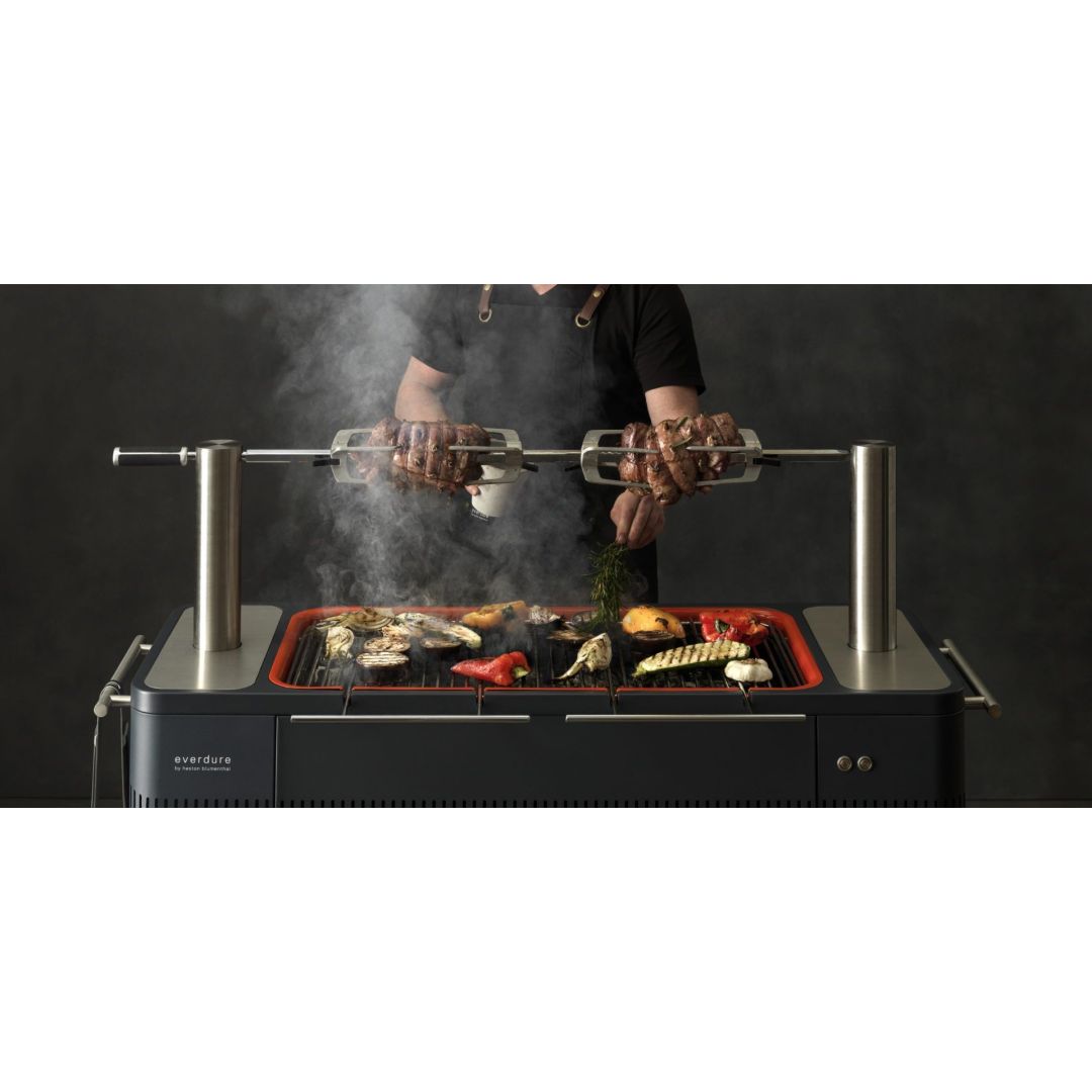 Charcoal grill with rotisserie – Black 
