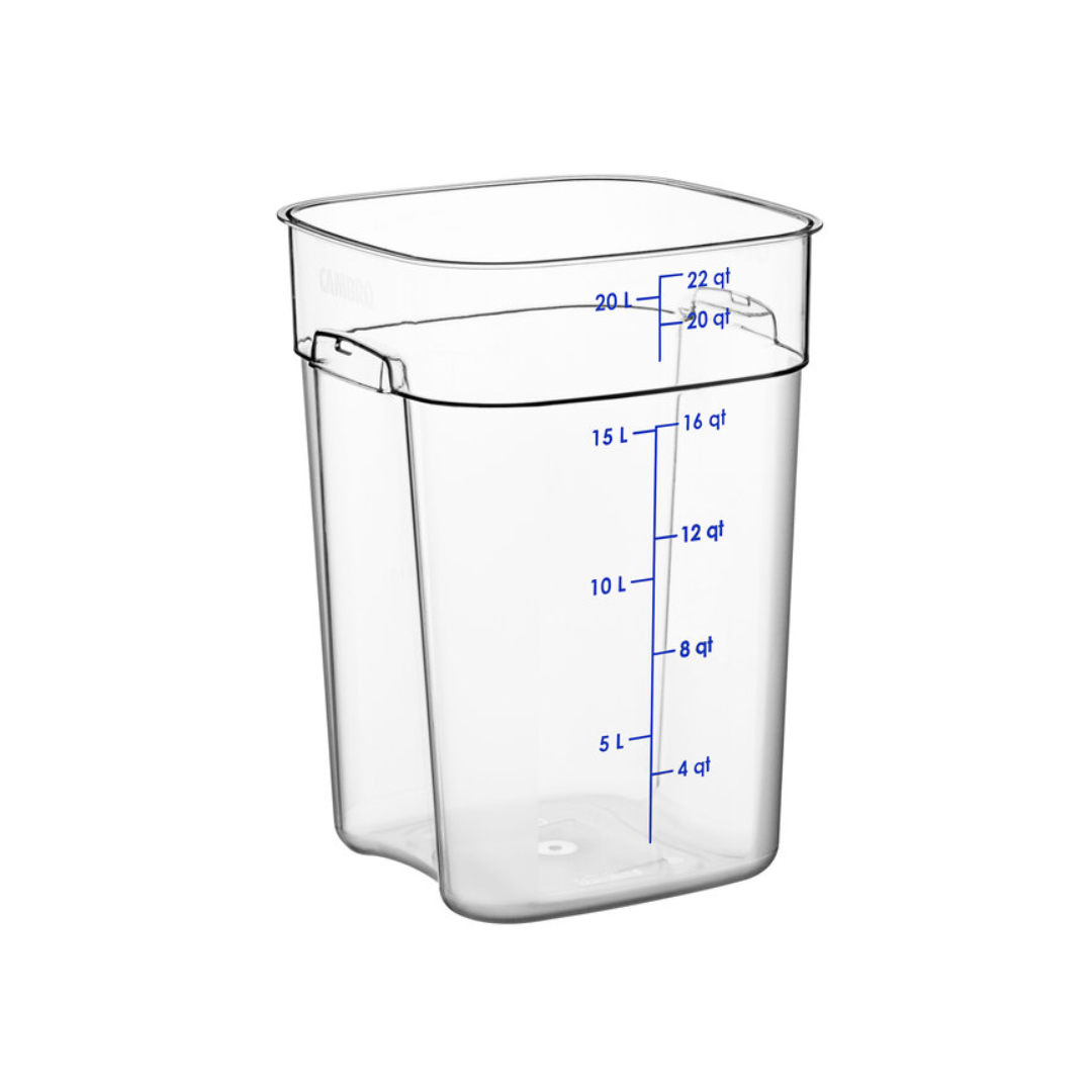 22 Qt. Clear Square Polycarbonate Food Storage Container