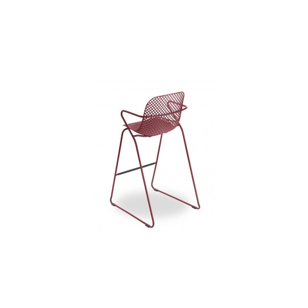 Ramatuelle 73' Metal Bar Chair - Bossa Nova Red