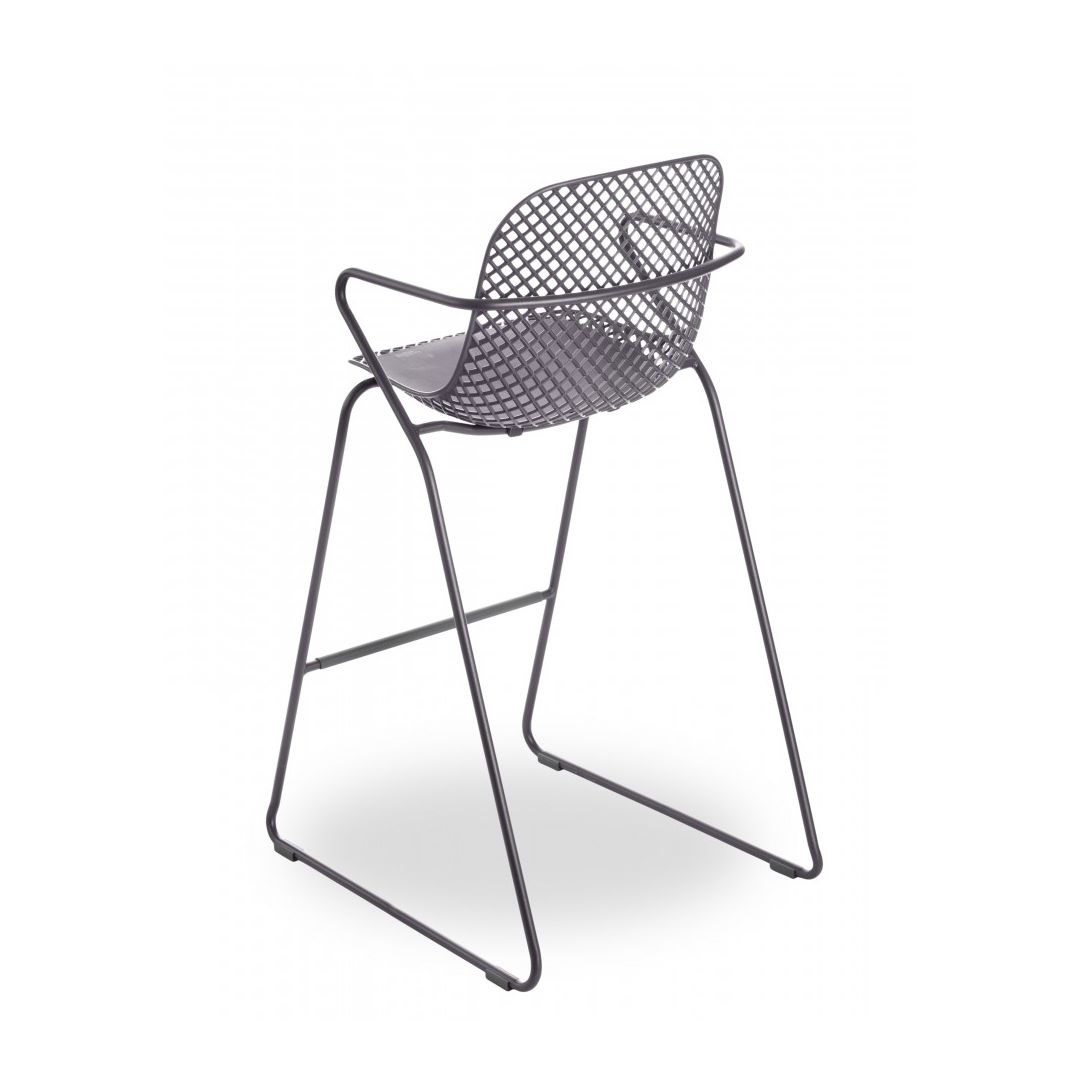 Ramatuelle 73' Metal Bar Chair - Pavement Grey