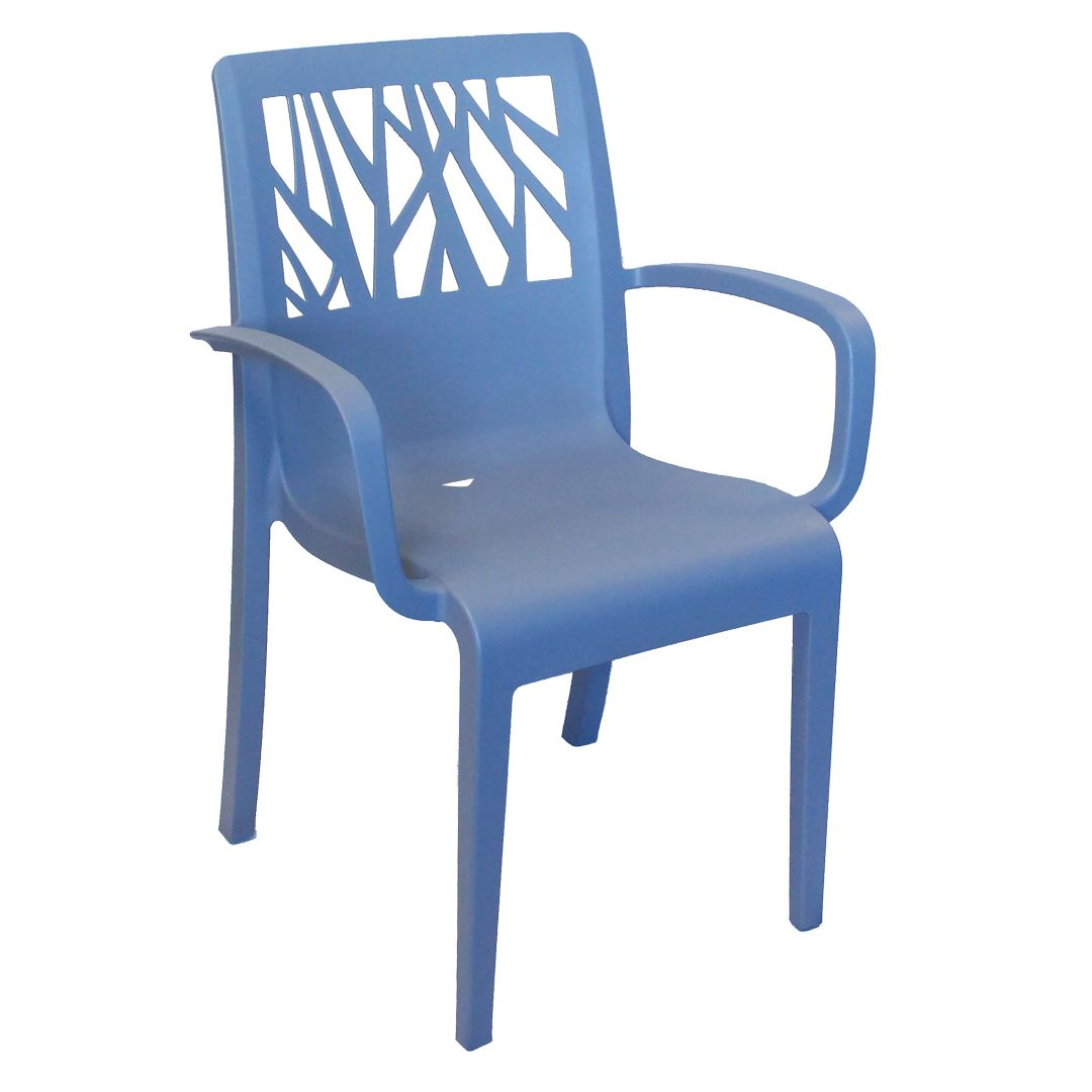 Chaise en résine avec appuis-bras Vegetal - Bleu