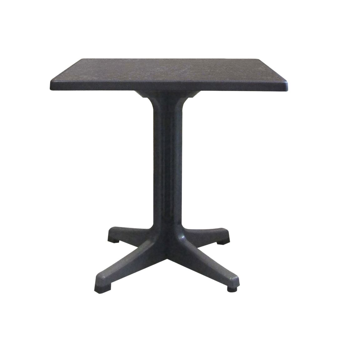 32" Omega Square Outdoor Table - Dark Concrete and Charcoal