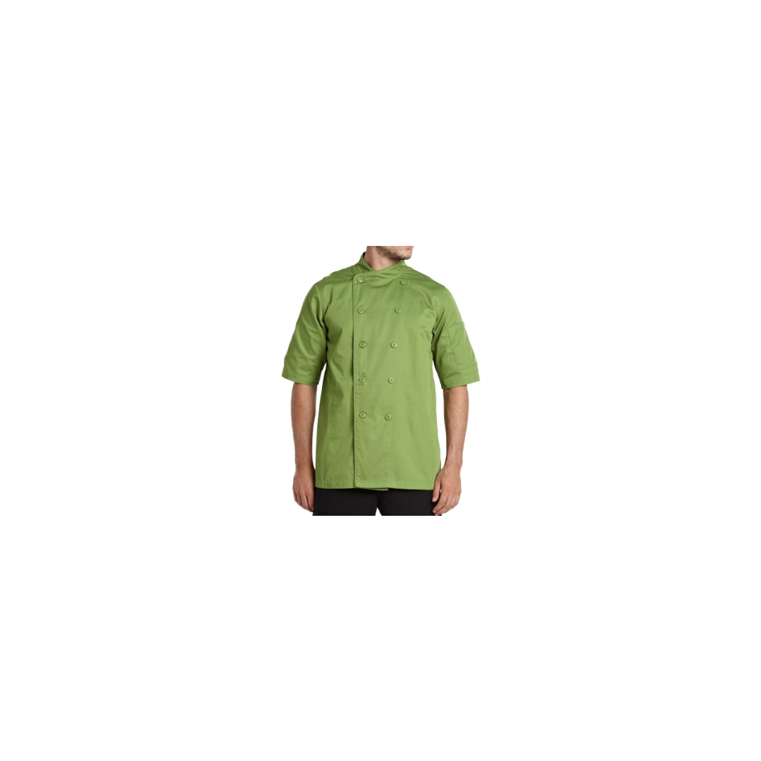 Men's Gusto Chef Coat Short Sleeve - Apple Green (Medium)