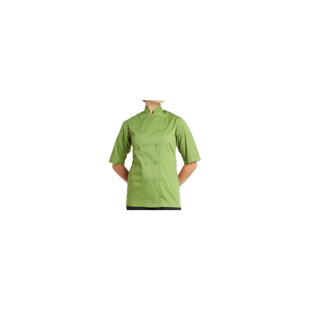 Women's Gusto Chef Coat Short Sleeve - Apple Green (Small)