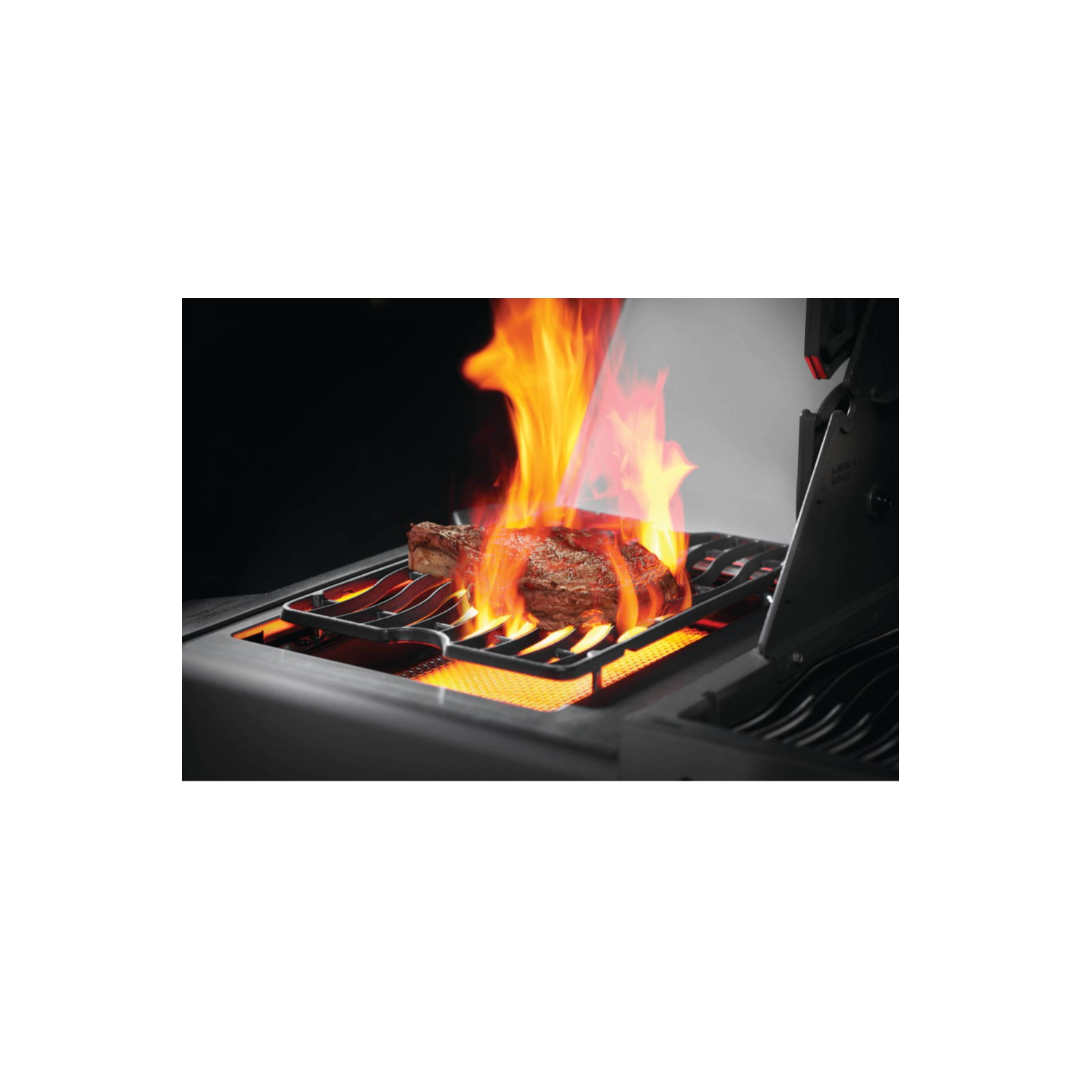  BBQ au gaz naturel avec brûleurs latéral et arrière infrarouges – Prestige – Noir