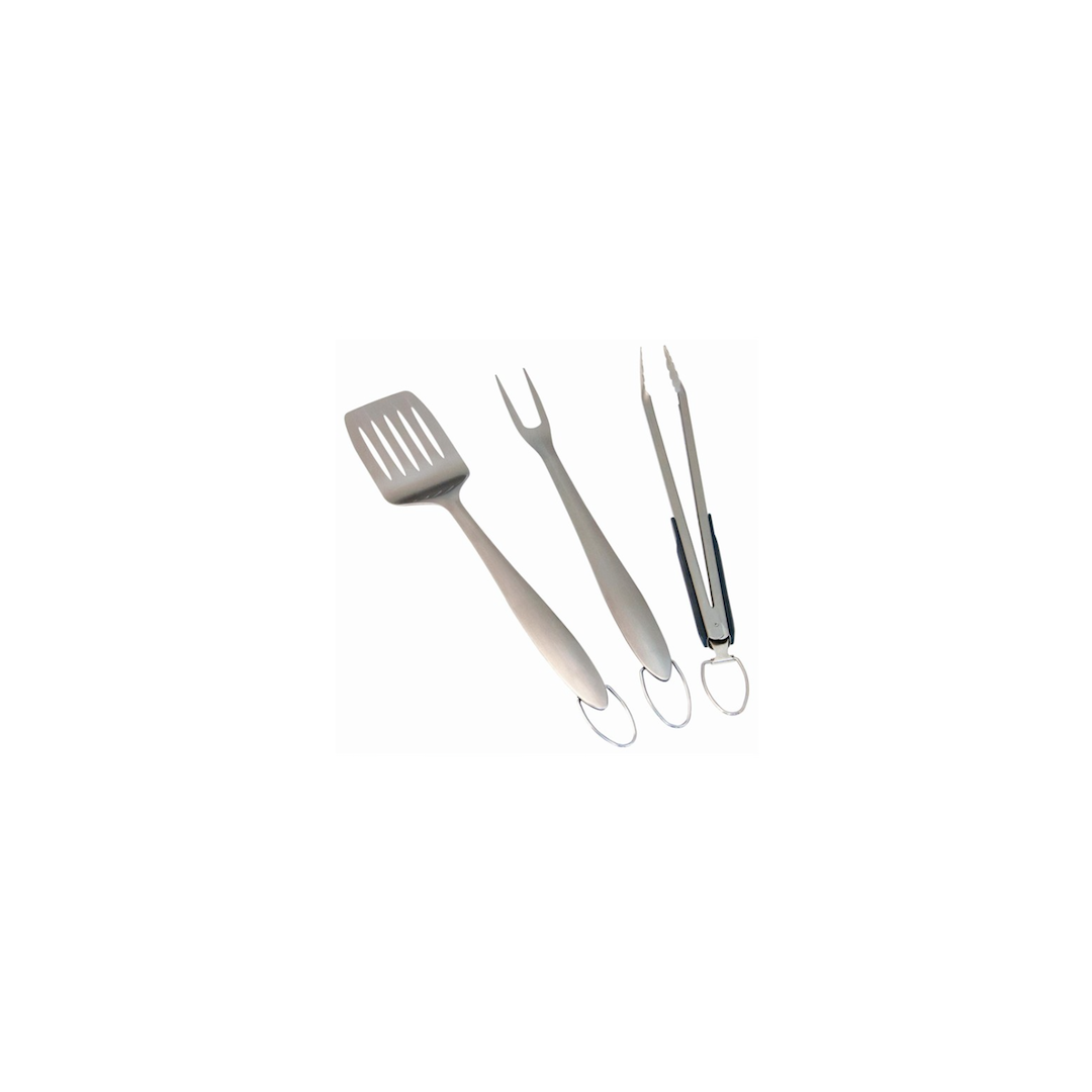 Stainless Steel Turner, Meat Fork and Tongs Set