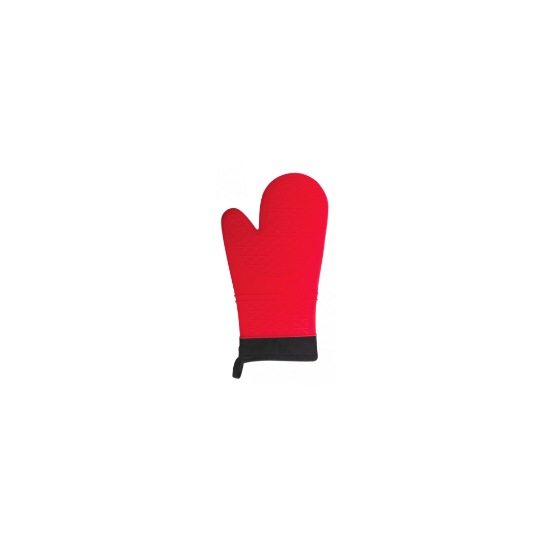 13" Silicone and Cotton Oven Mitt - Red