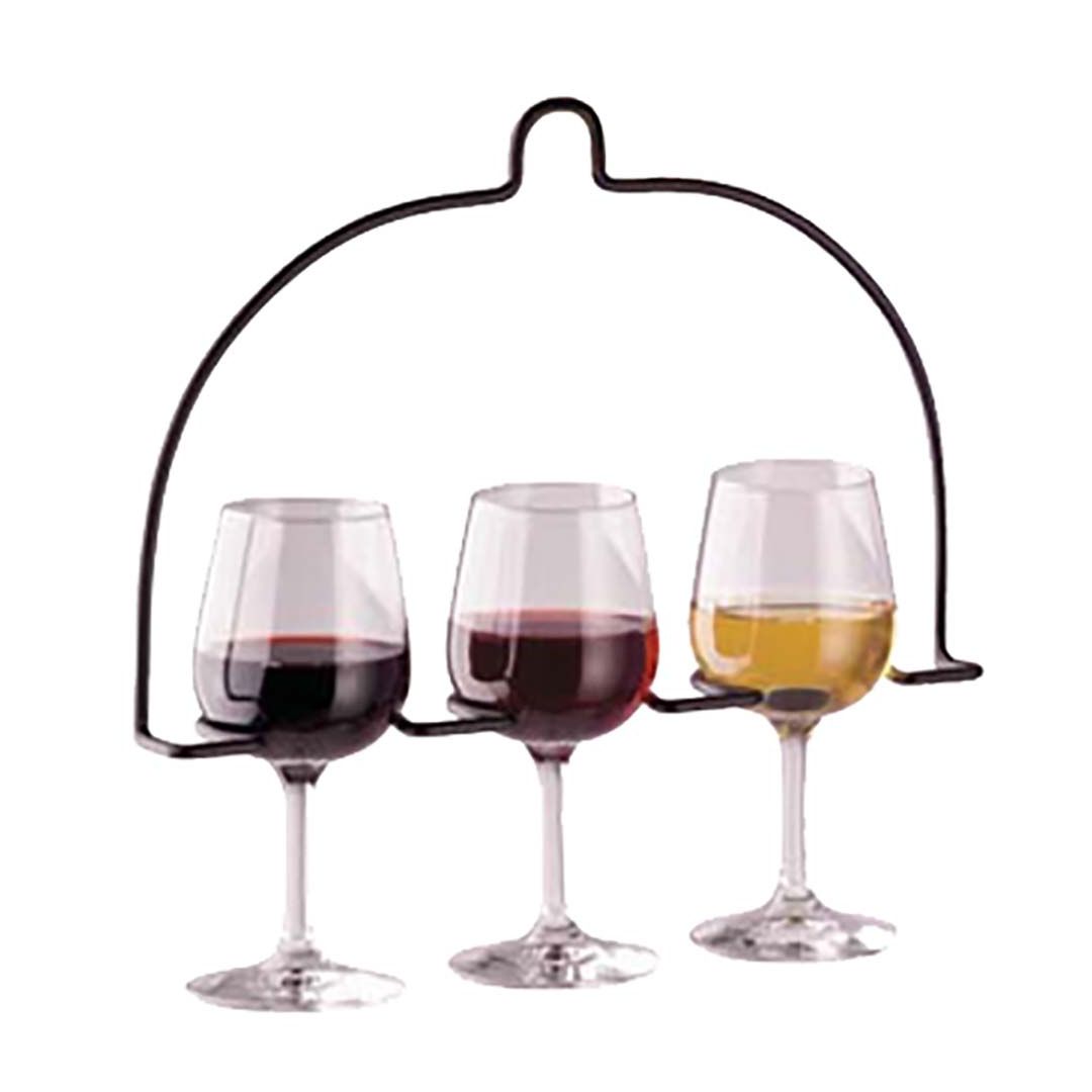 Three-Wine Glass Wire Flight Caddy