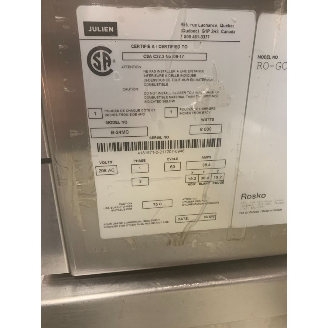 Plaque à frire de comptoir électrique, 24", 8000 W, 208 V