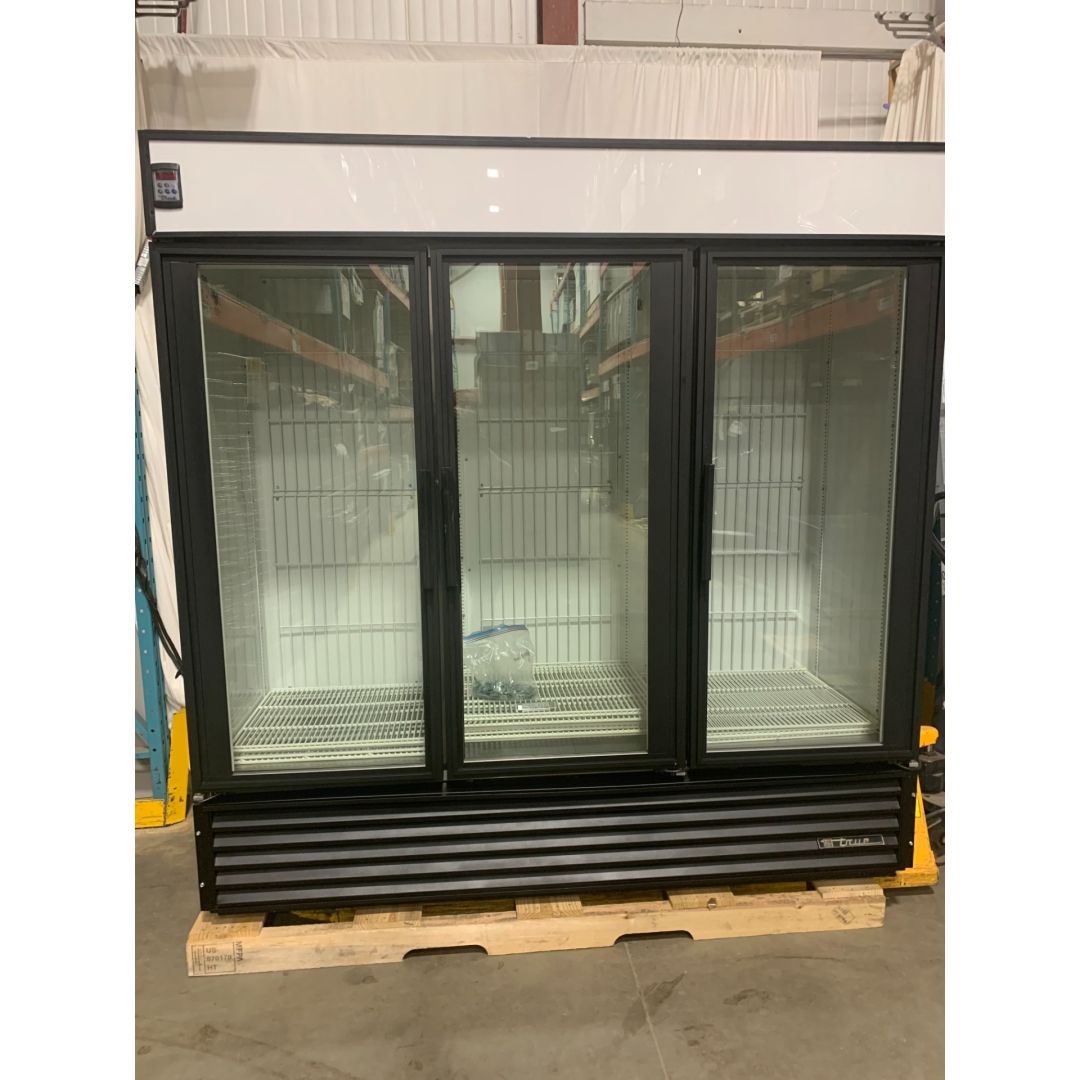 Réfrigérateur 3 portes vitrées battantes, extérieur blanc (usagé)