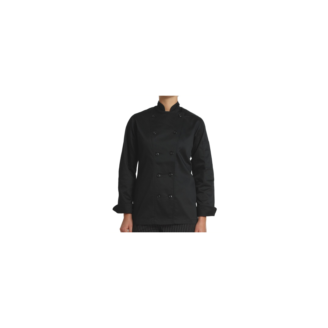 Women’s MISO Black Chef Coat Long Sleeves (Large) 