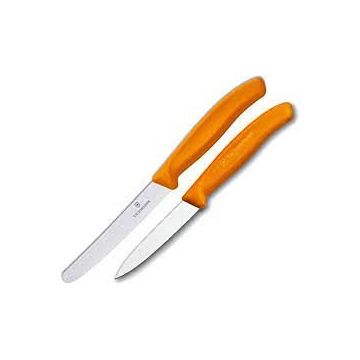 Ensemble couteau d'office et couteau dentelé - Orange