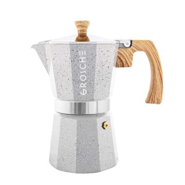 Stone 9-Cup Italian Coffee Maker - Fossil Gray