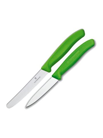 Ensemble couteau d'office et couteau dentelé - Vert