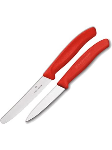 Ensemble couteau d'office et couteau dentelé - Rouge