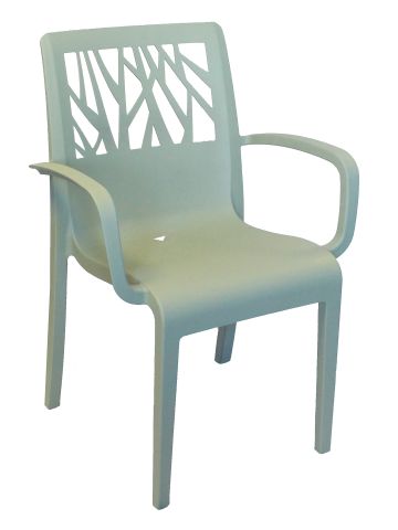 Chaise en résine avec appuis-bras Vegetal - Vert sauge