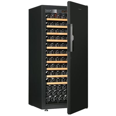 Cellier Pure 1 température, 1 porte piano noire - 141 bouteilles