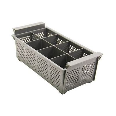 Panier demi-grandeur pour coutellerie à compartiments - Gris