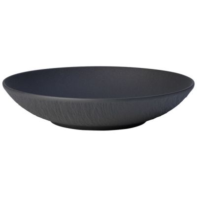 Assiette creuse ronde 9,5" - Manufacture Rock gris-noir