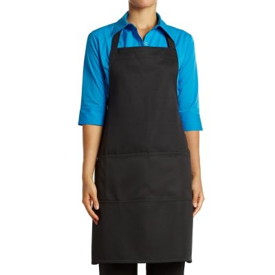 Tablier bavette avec poche - Noir