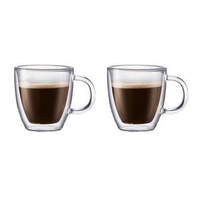 Ensemble de deux tasses en verre à double paroi 10 oz - Bistro