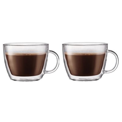 Ensemble de deux tasses en verre à double paroi 15 oz - Bistro