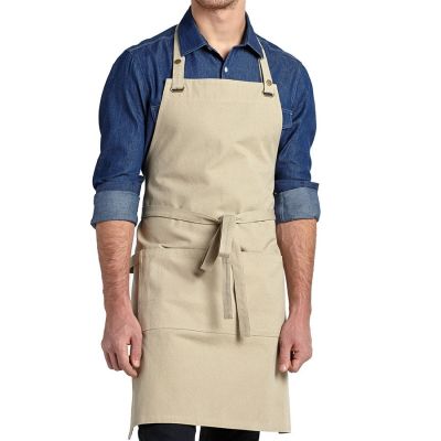 Tablier bavette en toile avec poche Billy - Beige