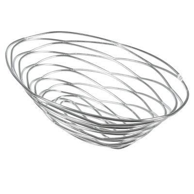 Panier ovale nid d'oiseau en chrome 9" x 6" x 3"