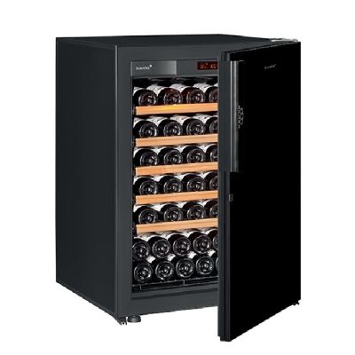 Cellier Pure 1 température, 1 porte piano noire - 74 bouteilles
