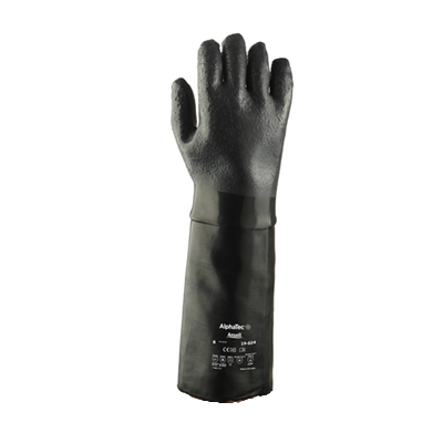 Paire de gants en néoprène taille 10 AlphaTec 18" - Noir