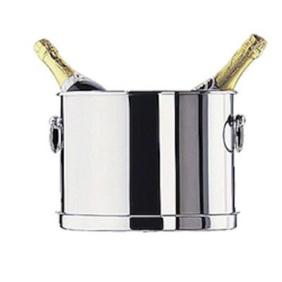 Seau à champagne ovale pour 2 bouteilles - Acier inoxydable