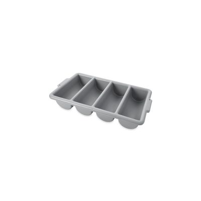 Bac à coutellerie en plastique à quatre compartiments - Gris