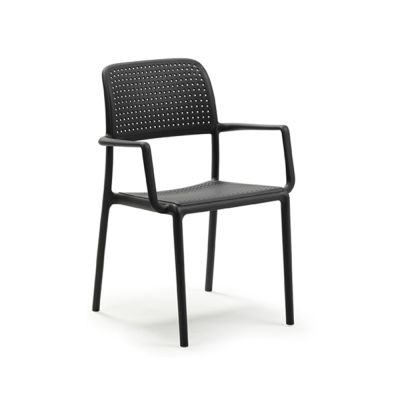 Chaise en résine avec appuis-bras Bora - Anthracite