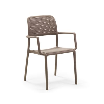 Chaise en résine avec appuis-bras Bora - Tortora