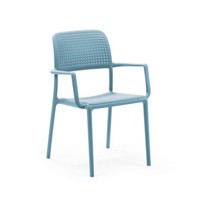 Chaise en résine avec appuis-bras Bora - Celeste