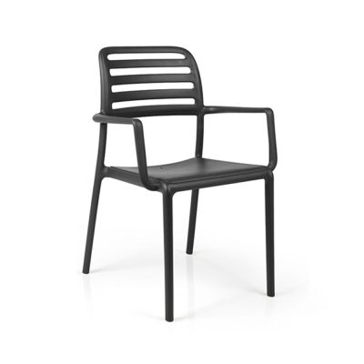 Chaise d'extérieur avec appuis-bras Costa - Anthracite