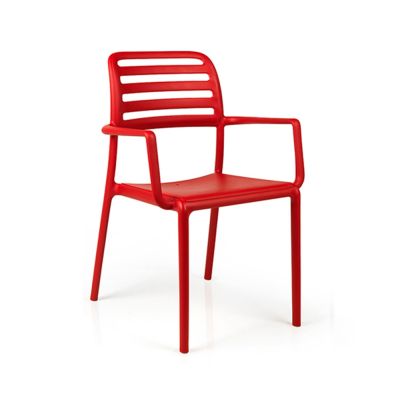 Chaise d'extérieur avec appuis-bras Costa - Rosso