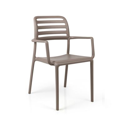 Chaise en résine avec appuis-bras Costa - Tortora