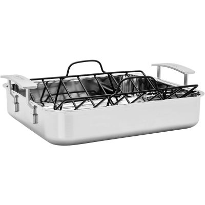 Rôtissoire en acier inoxydable avec grille 13,25" x 15,75"