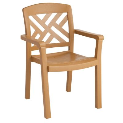 Chaise en résine avec appuis-bras Sanibel - Teck