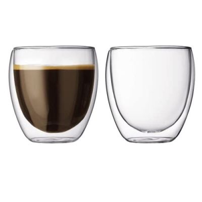 Ensemble de deux tasses en verre à double paroi 8,5 oz - Pavina