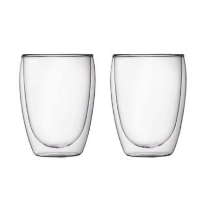 Ensemble de deux mugs en verre à double paroi 12 oz - Pavina