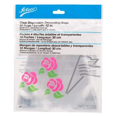 Poches à pâtisserie en plastique jetables 12" - 10 poches