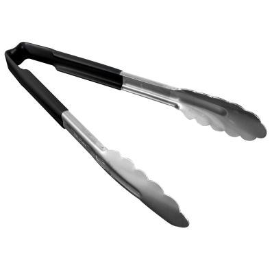 Pinces en acier inoxydable avec manche Kool-Touch 9,5" - Noir